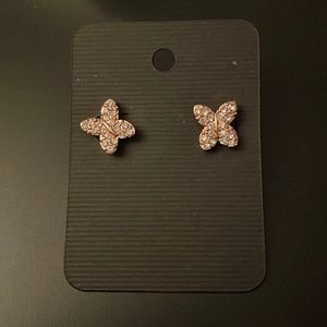 Lauren Conrad: Rose Gold Butterfly Stud Earrings